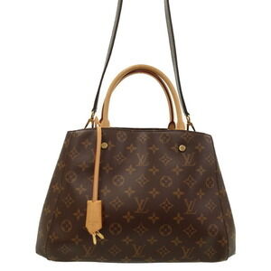 Louis Vuitton Monogram Leather Montaigne 2way Shoulder Bag Brown